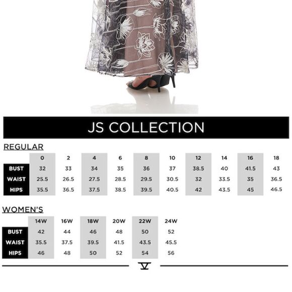 JS Collections Surplice Embroidered Gown dress Size 10 in Black nude - Picture 3 of 7